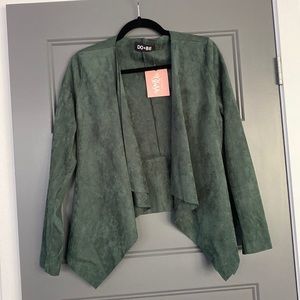 Tailored Emerald Forest Green Peplum Top - Blush - DO+BE - Long Sleeve Top -